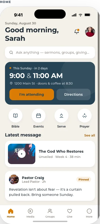 Home screen